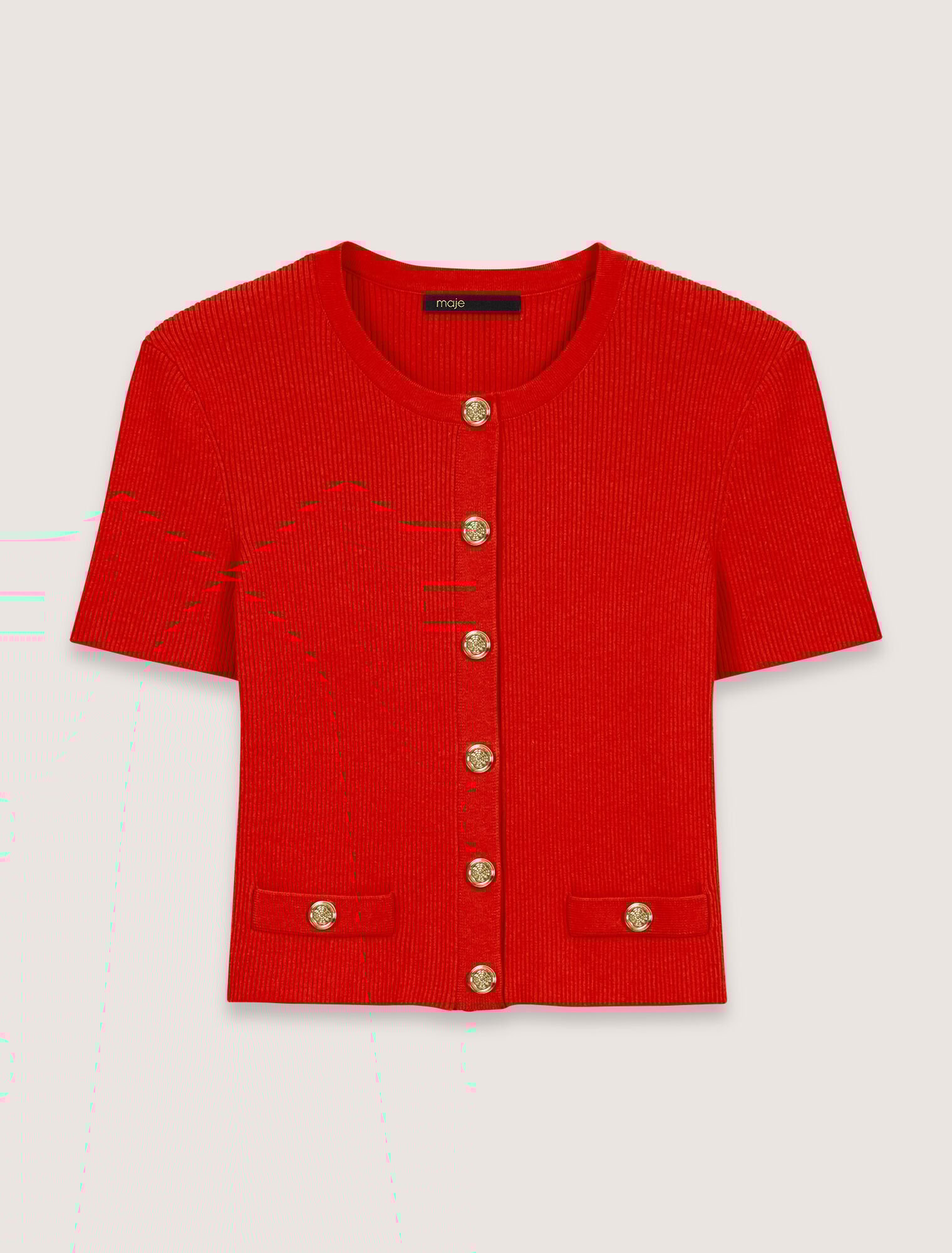 Cardigan corto con bottoni dorati