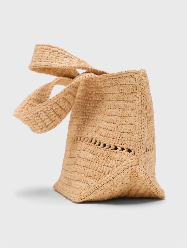 Mini shopping bag in rafia naturale