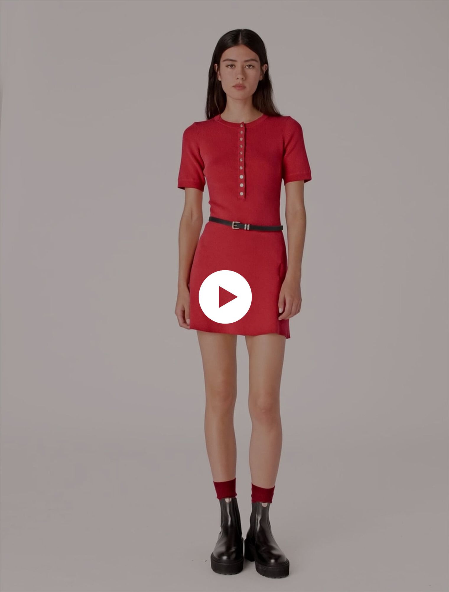 Abito corto in maglia a coste