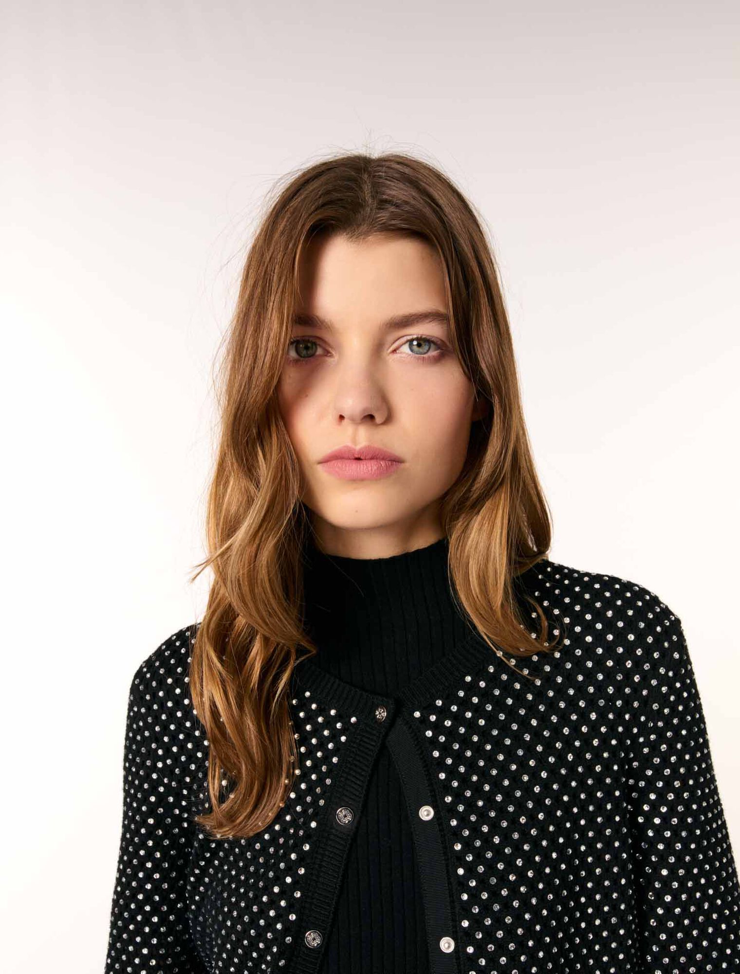 Cardigan con strass