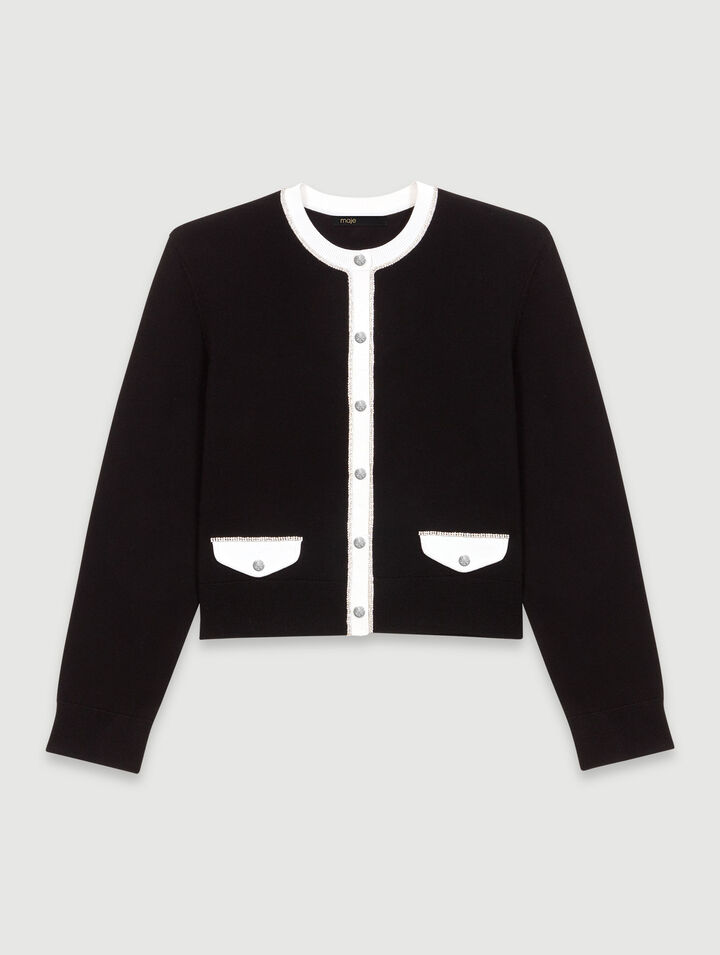 Cardigan decorato con strass