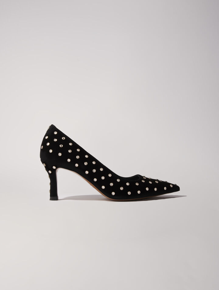 Décolleté a punta in strass