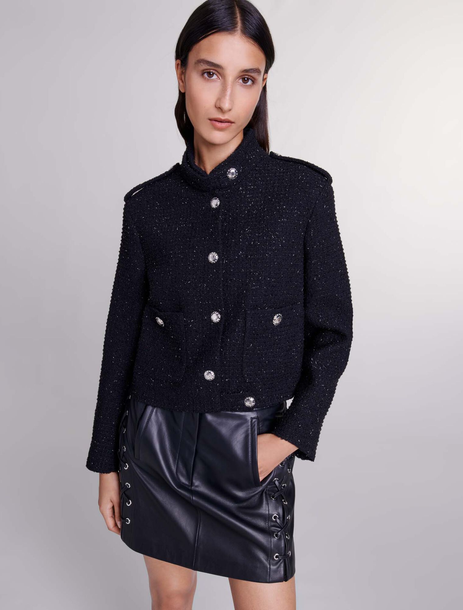 Giacca corta in tweed
