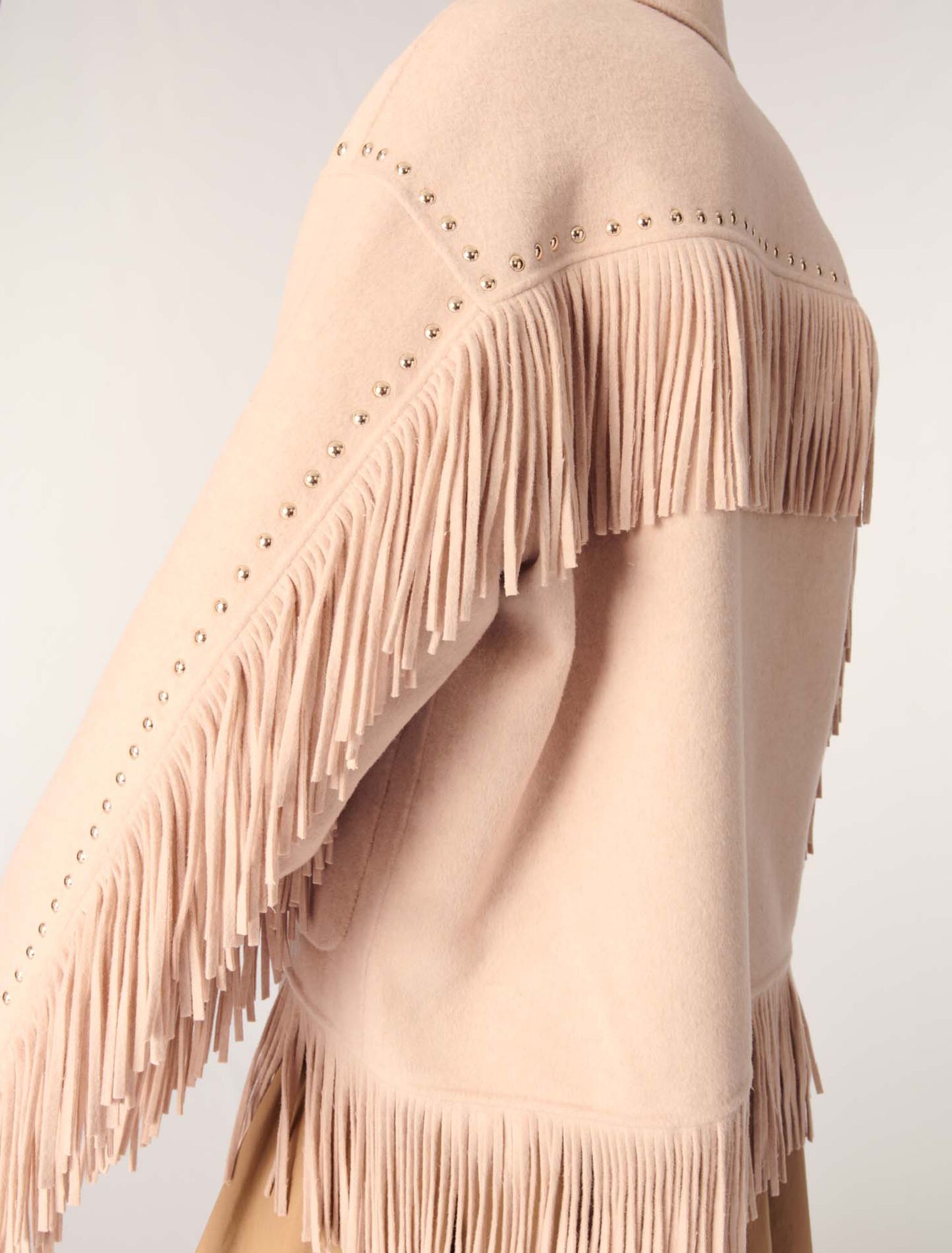 Cappotto double face con frange