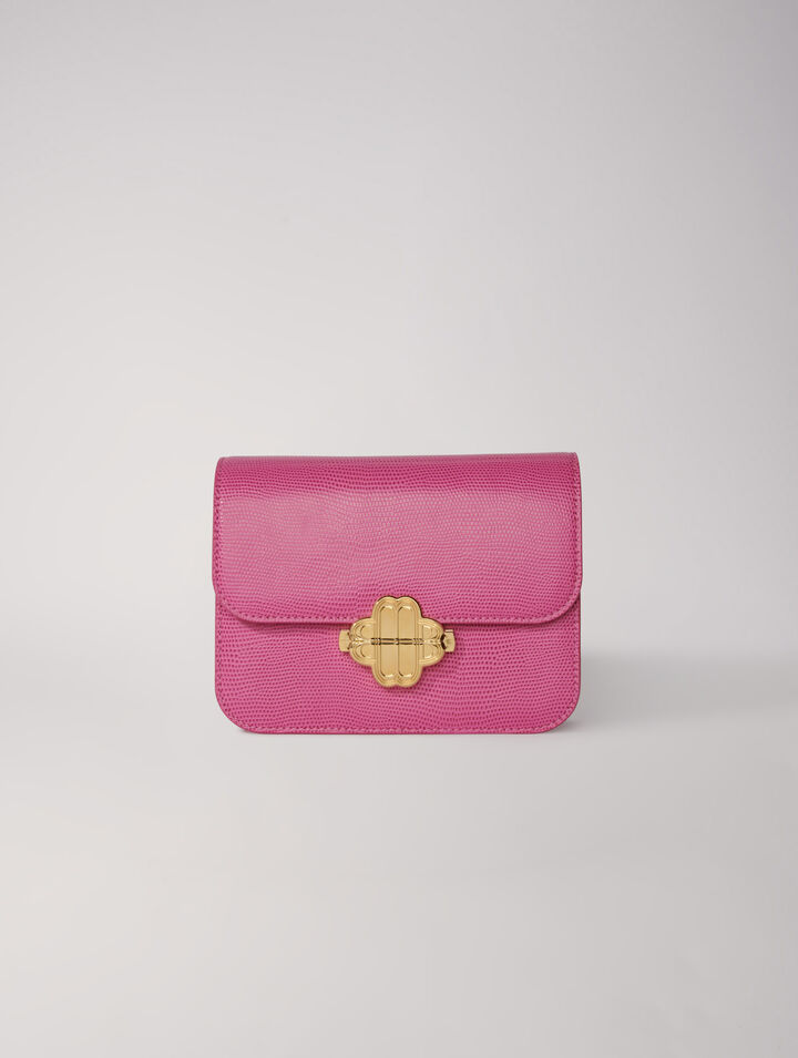 Borsa Clover in pelle effetto lucertola