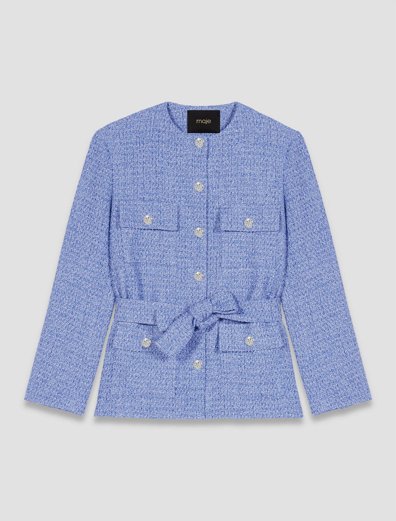 Giacca con cintura in tweed