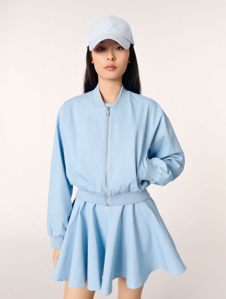 Giubbotto bomber corto in denim