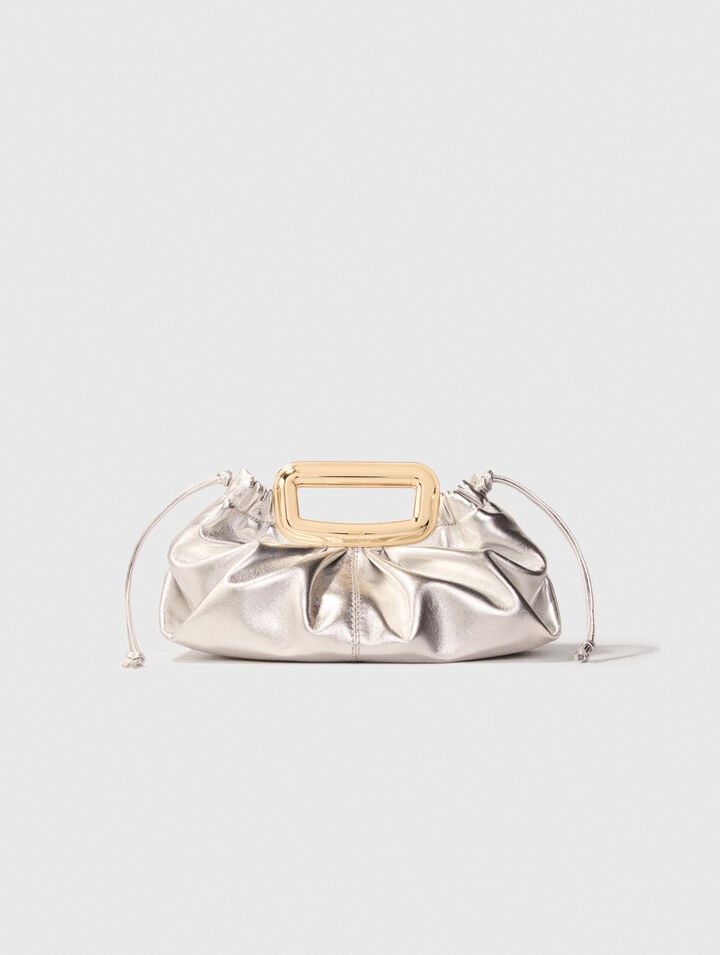 Clutch pelle metal manico metallo