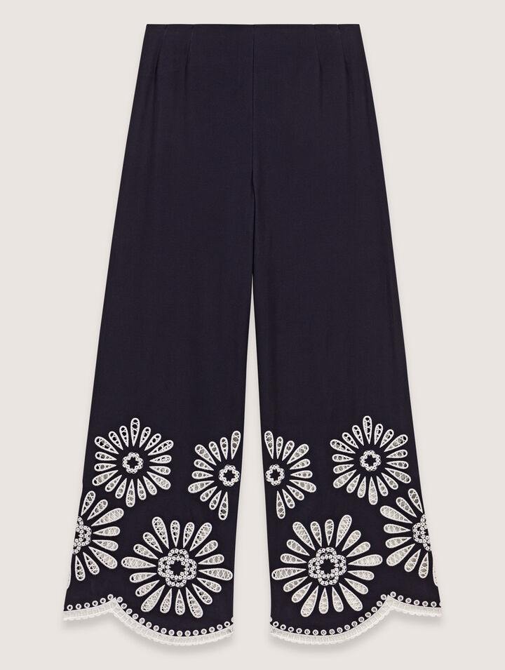 Pantaloni con dettagli in crochet
