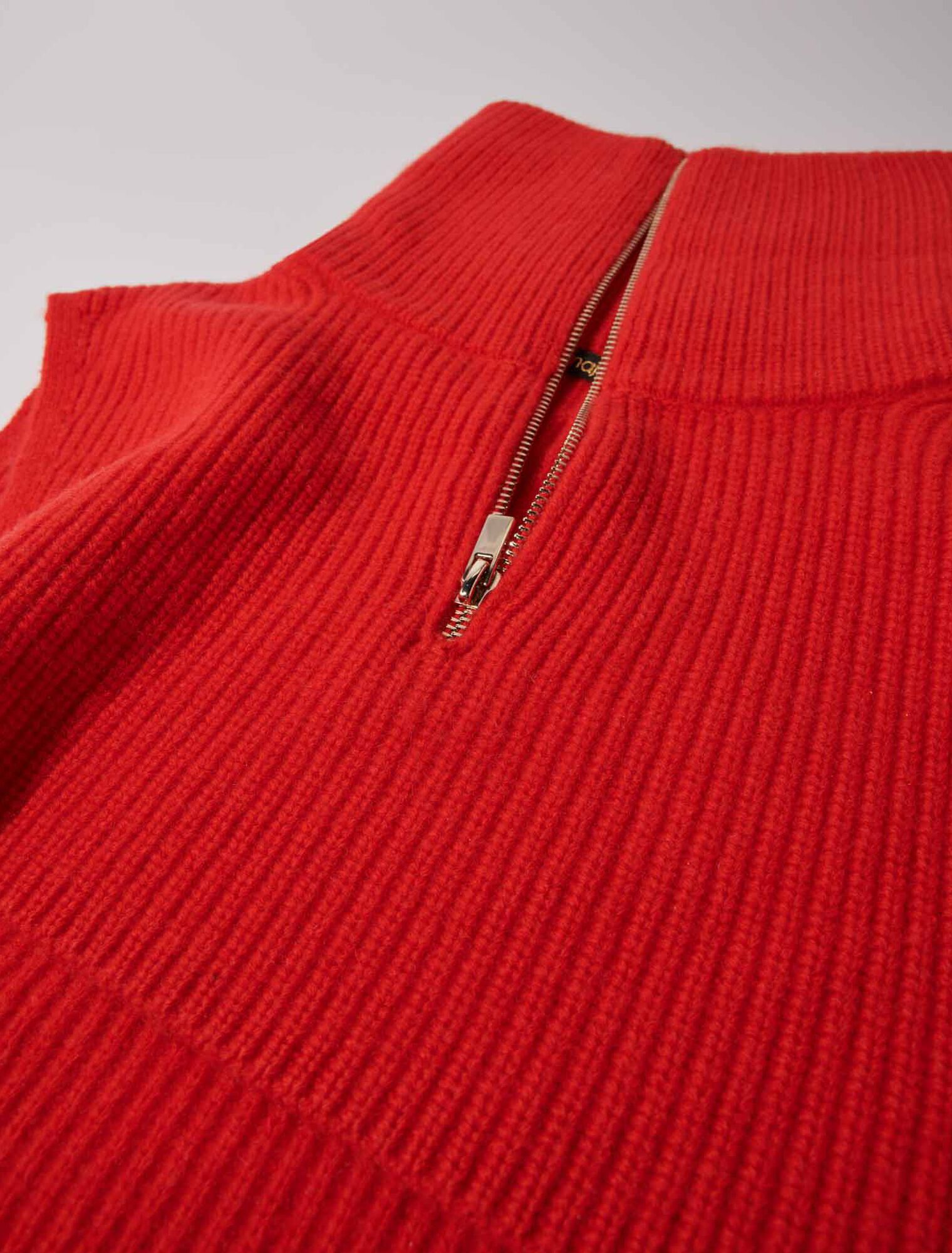 Collo con zip in lana e cashmere