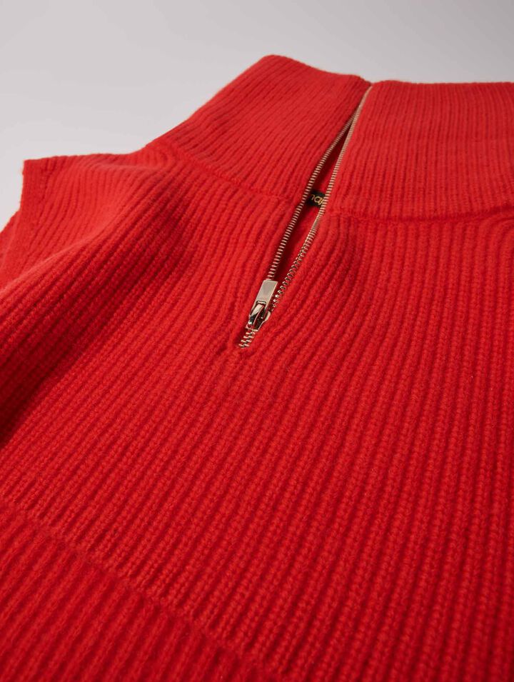 Collo con zip in lana e cashmere