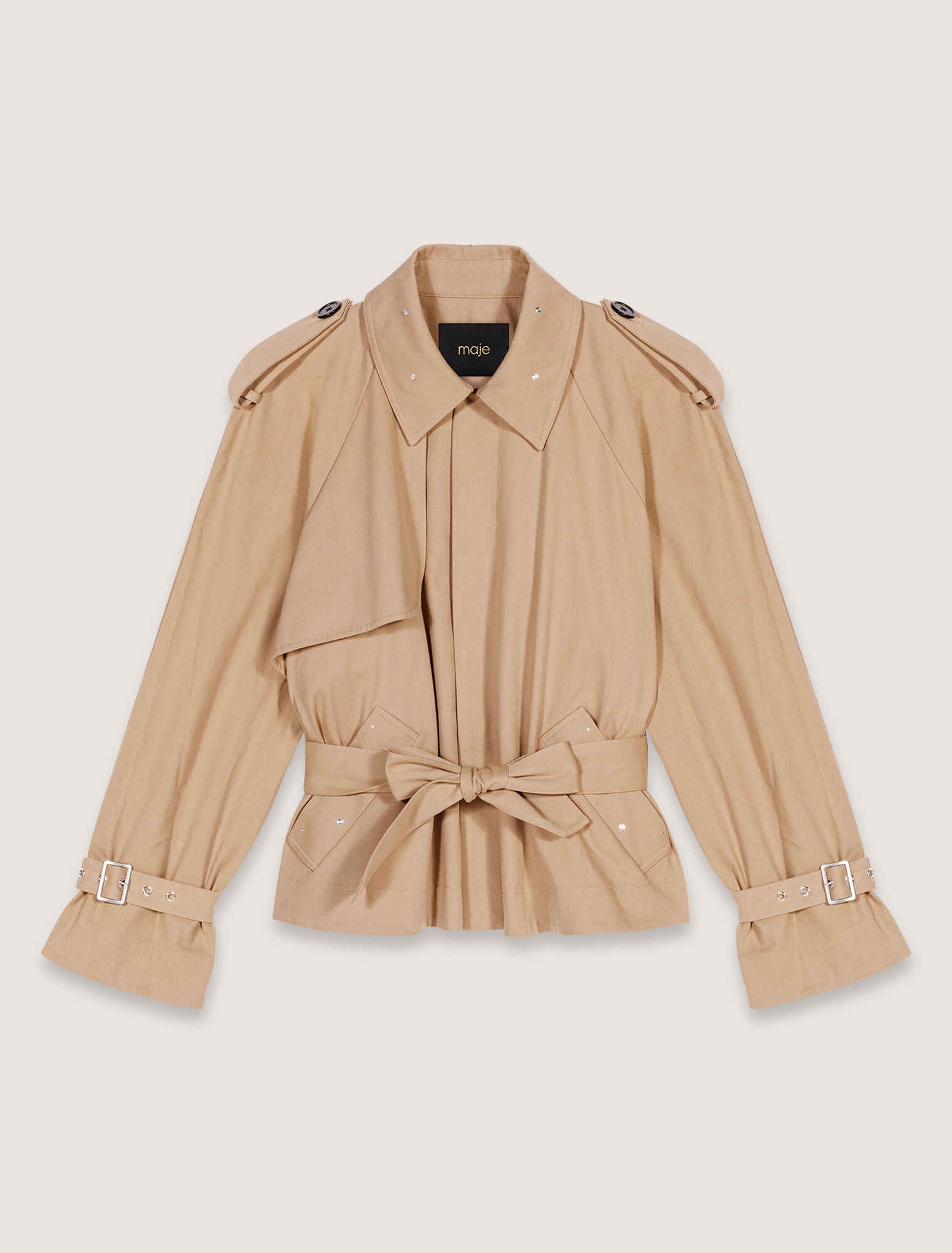 Trench corto borchiato