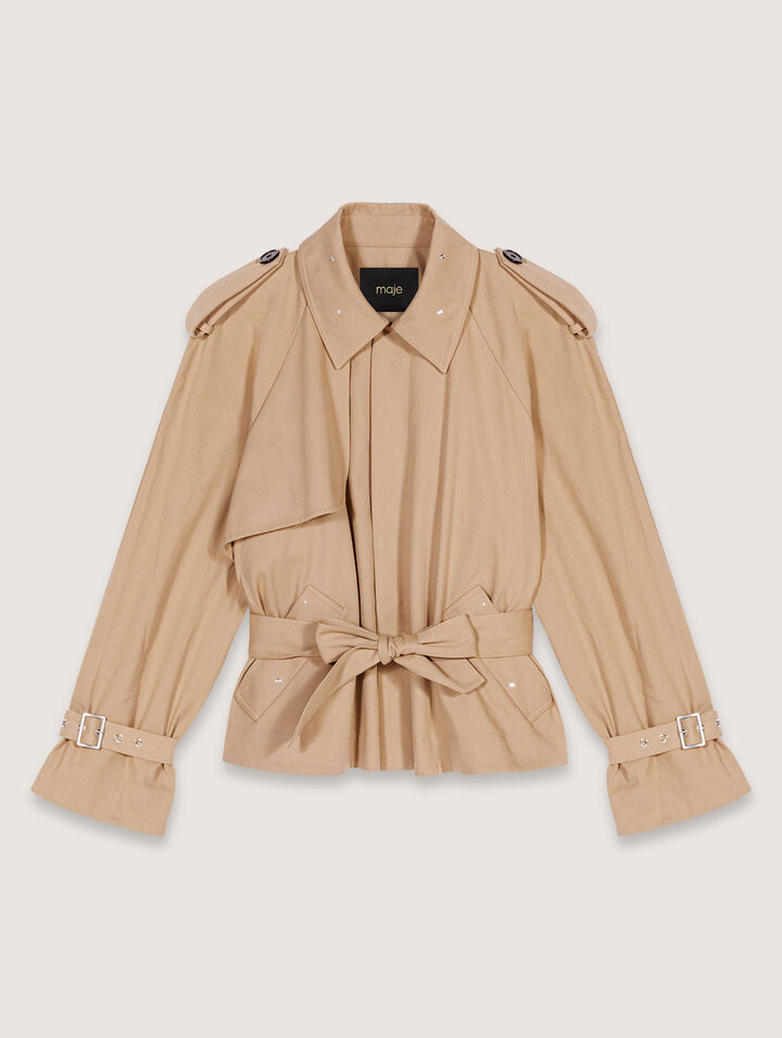 Trench corto borchiato