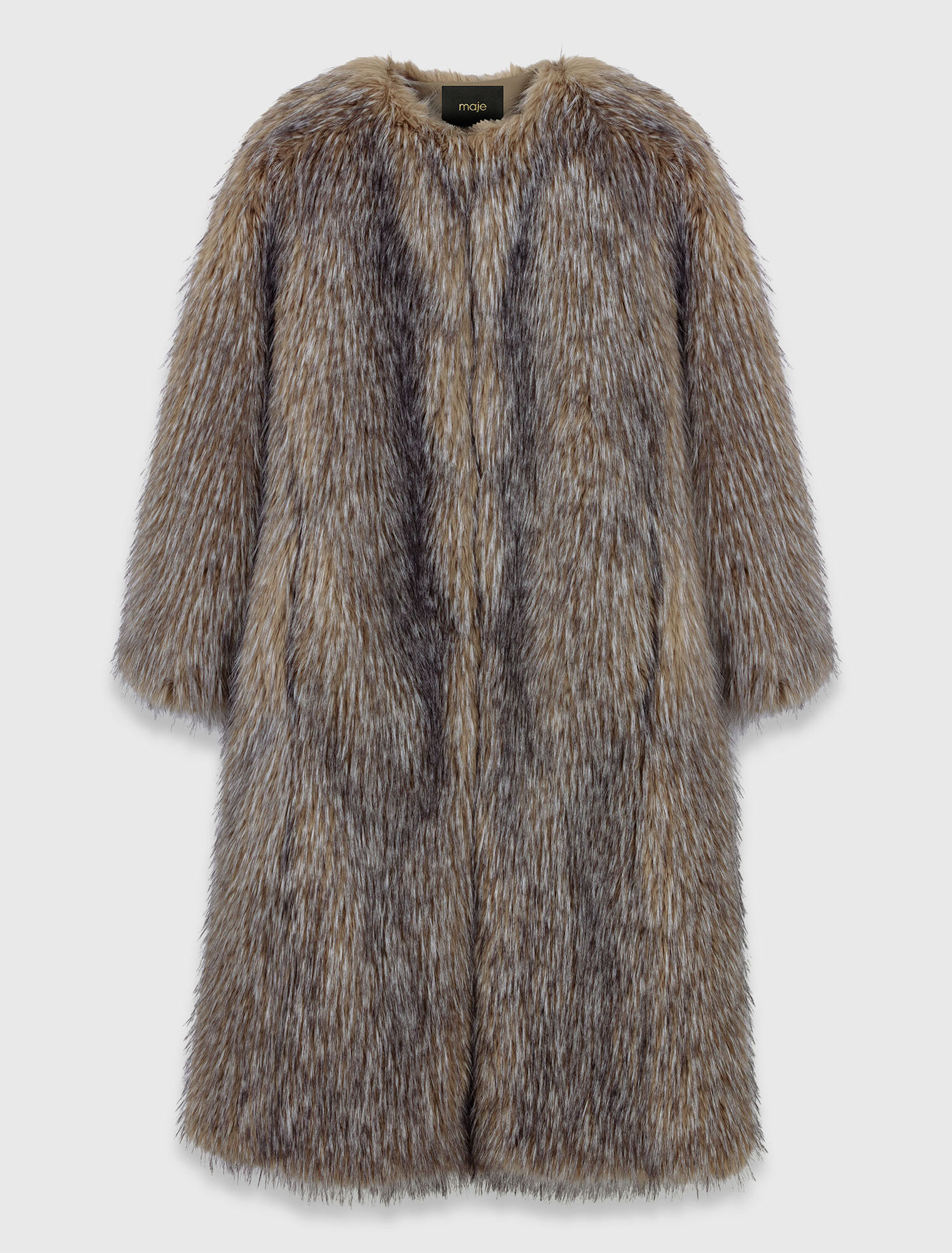 Cappotto lungo in ecopelliccia