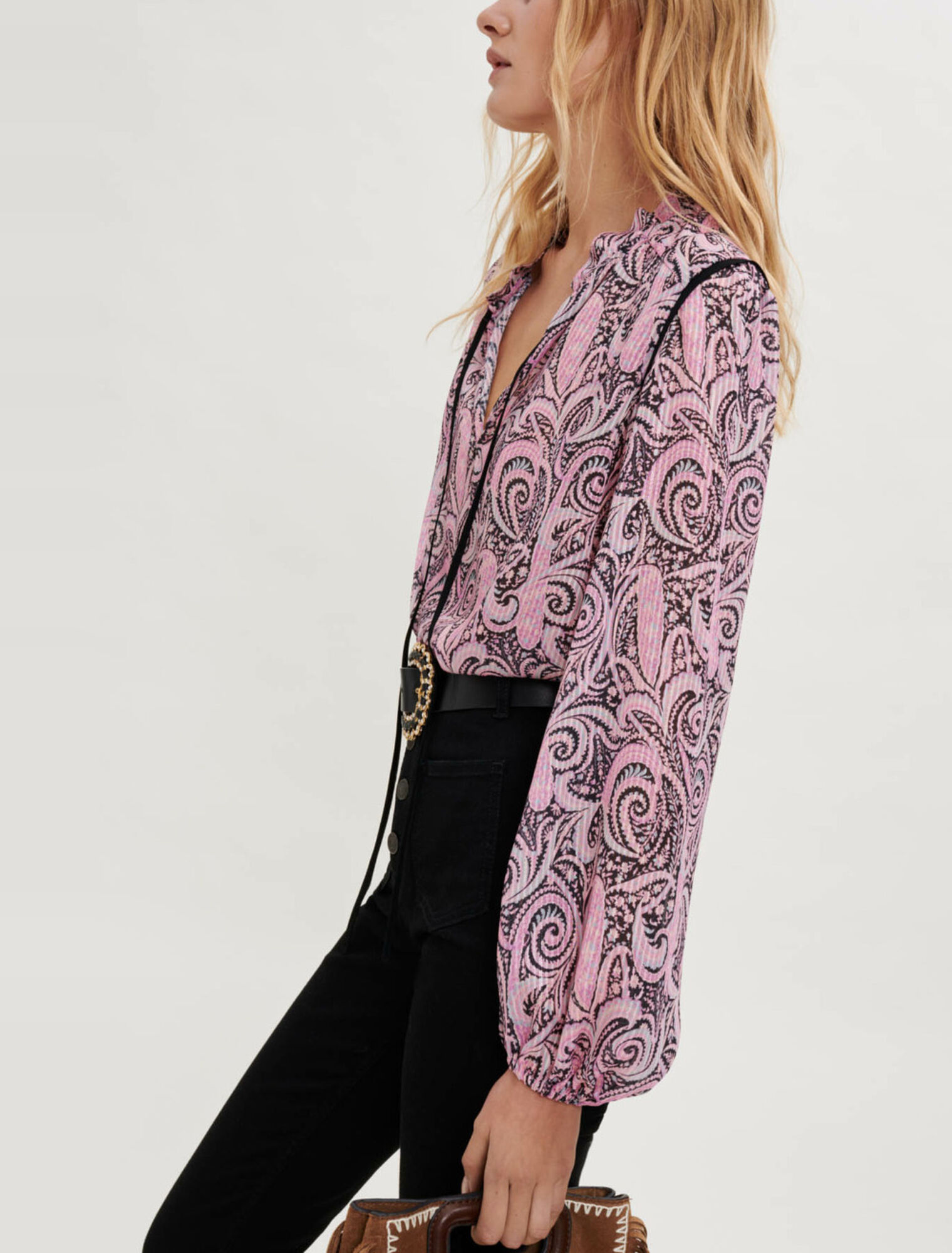 Top fluido con stampa Paisley 