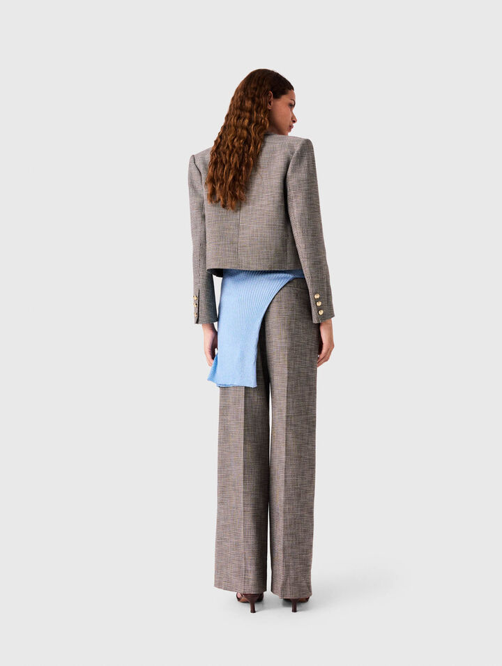 Giacca da tailleur corta a quadri