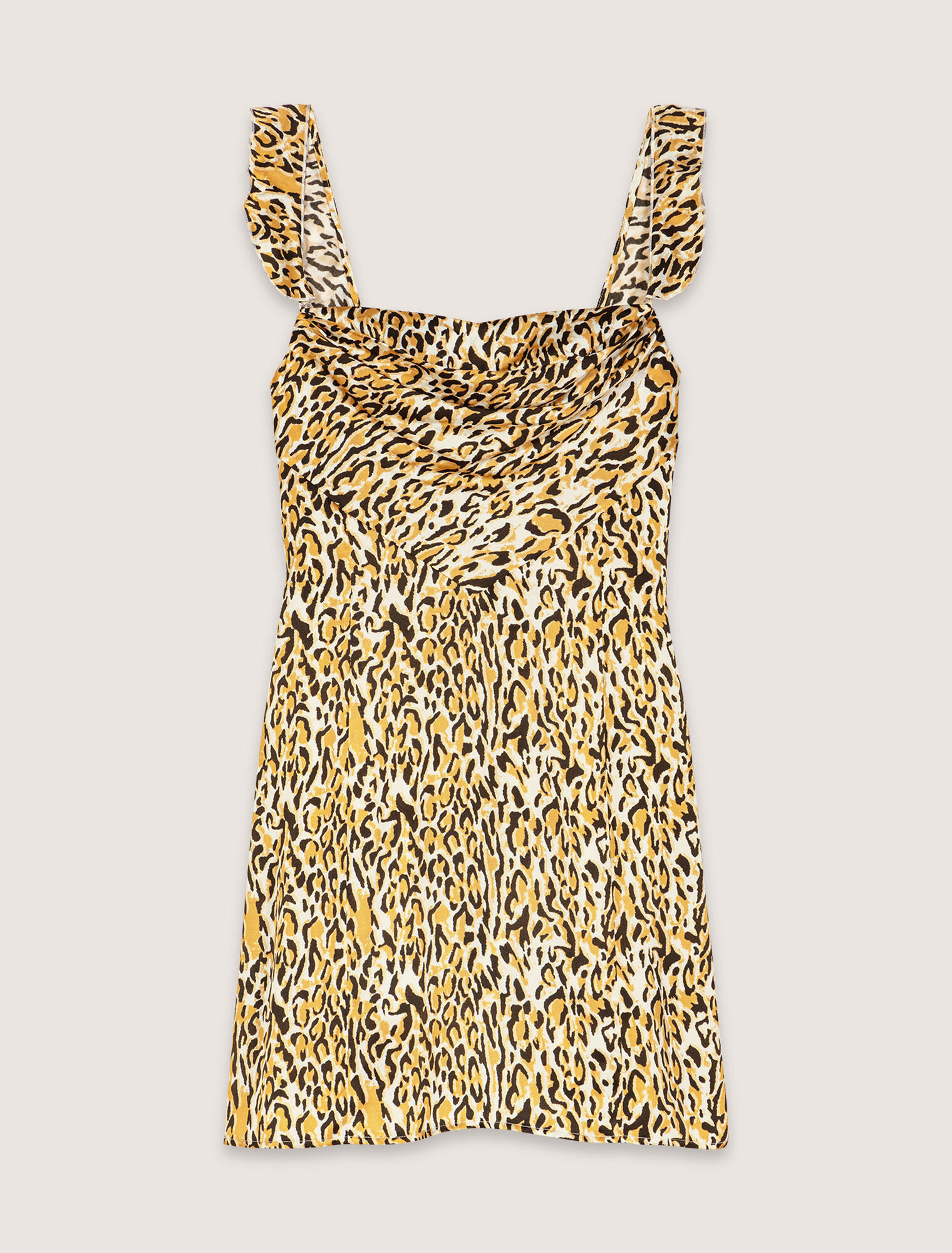 Abito corto con stampa leopardata