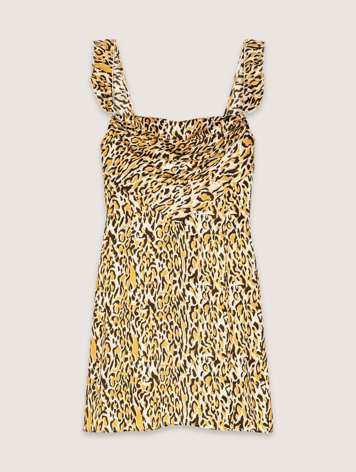 Abito corto con stampa leopardata