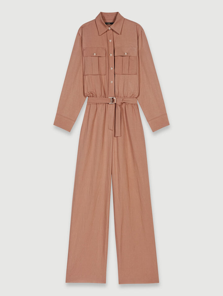 Tuta jumpsuit in misto lino