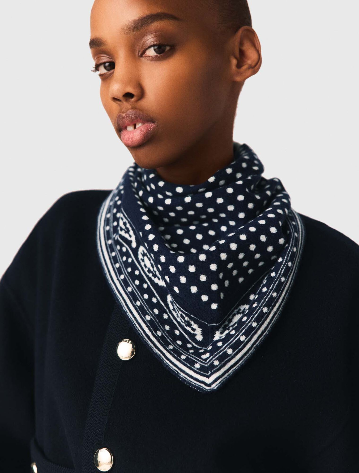 Sciarpa triangolare double face