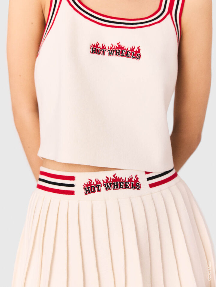 Gonna corta plissettata in maglia