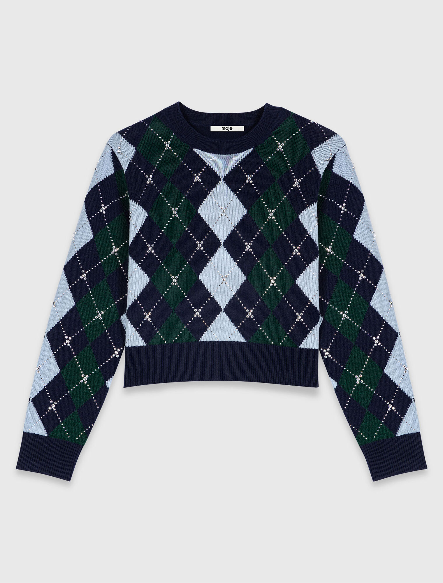 Maglione a rombi con strass