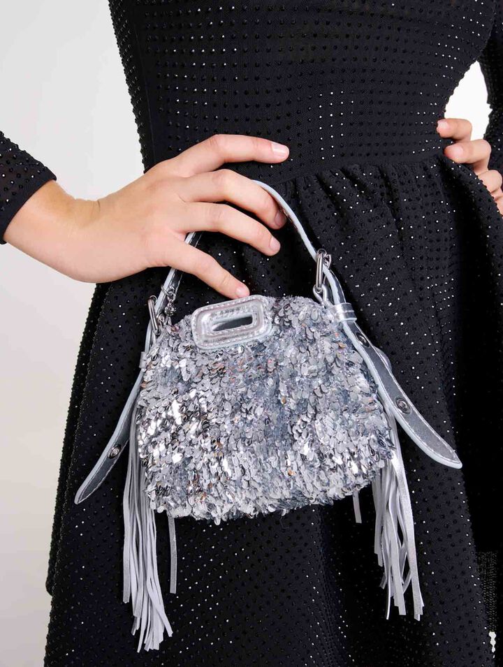 Borsa Miss M Nano lustrini argento