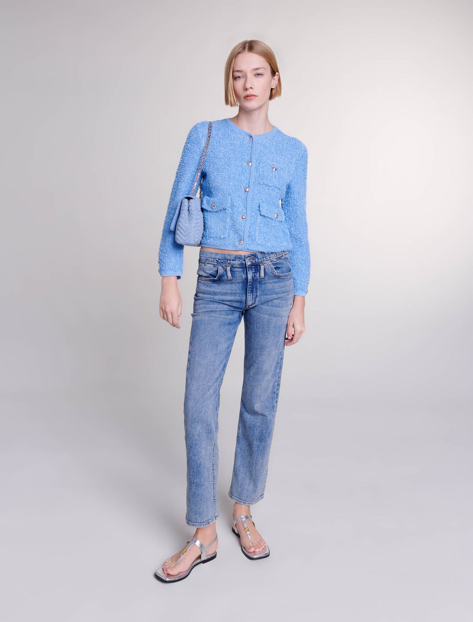 Cardigan in maglia con lustrini