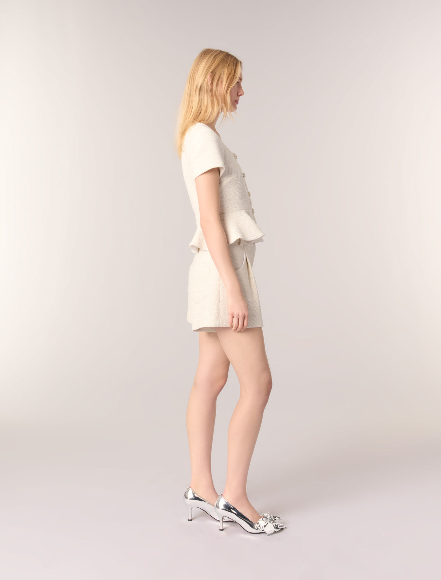 Top peplo in tweed e lurex