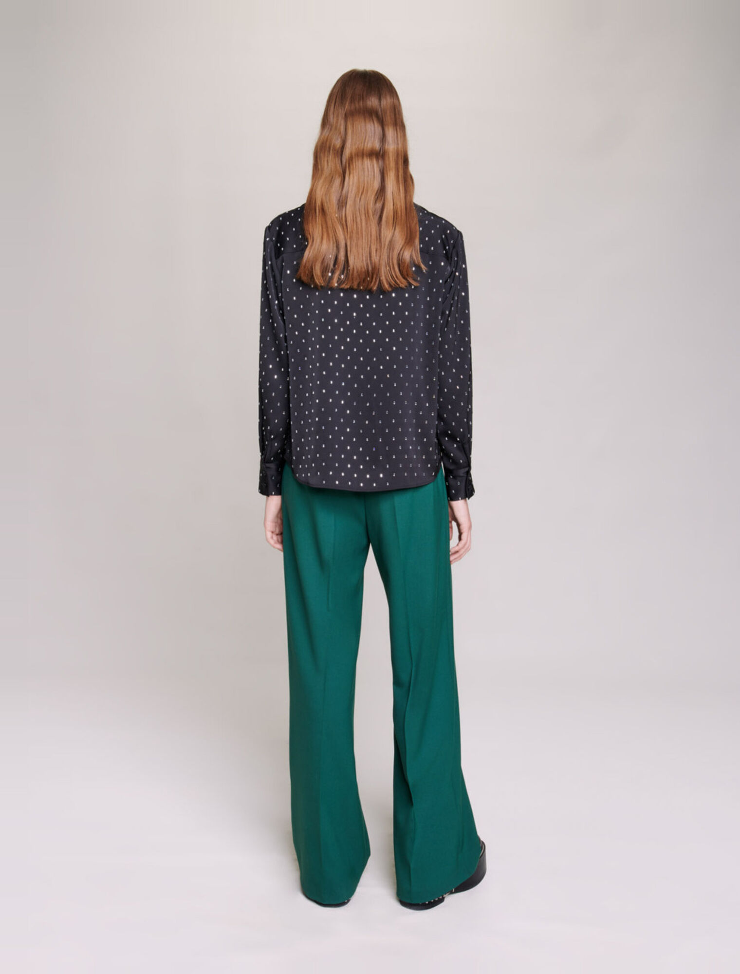 Camicia satinata con strass
