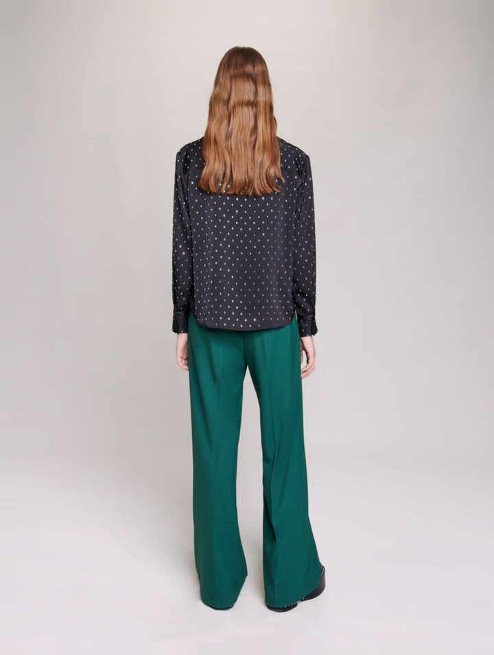 Camicia satinata con strass