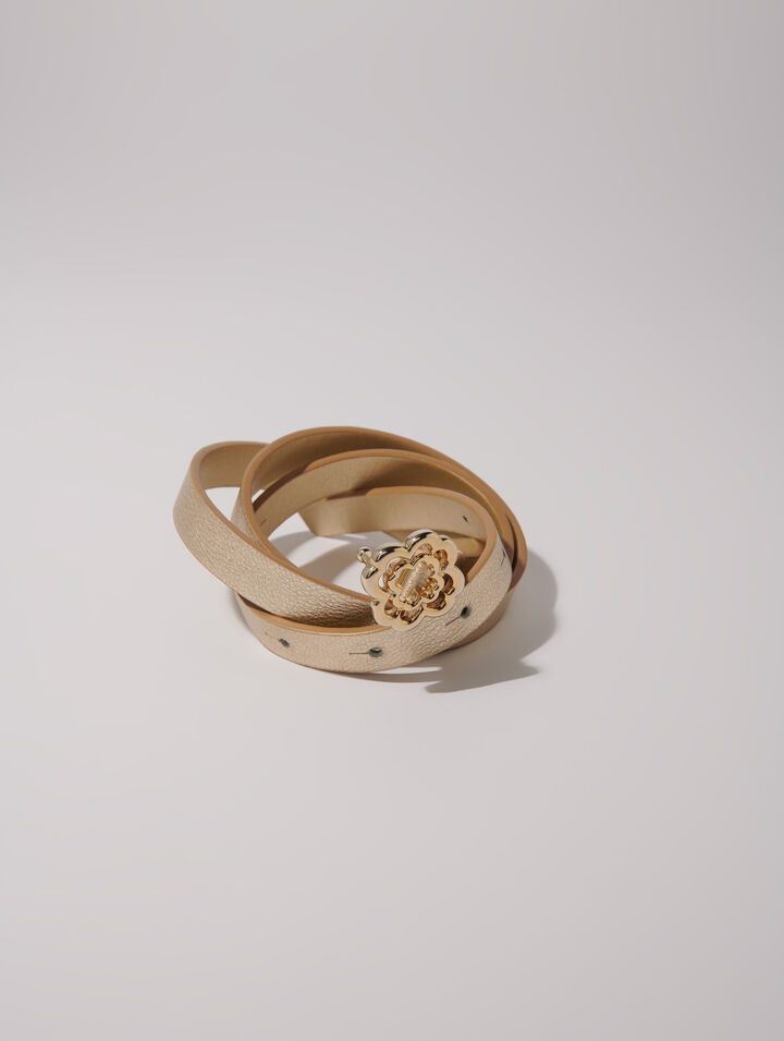 Cintura sottile con fibbia Clover