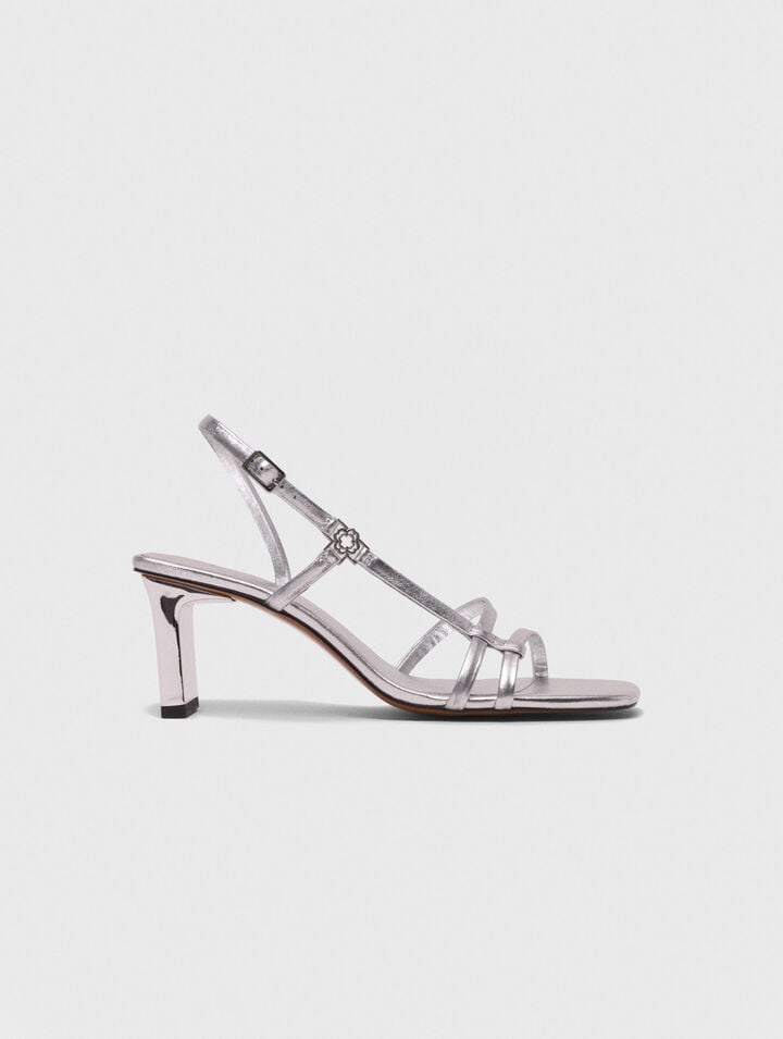 Sandali con listini metallici tacco