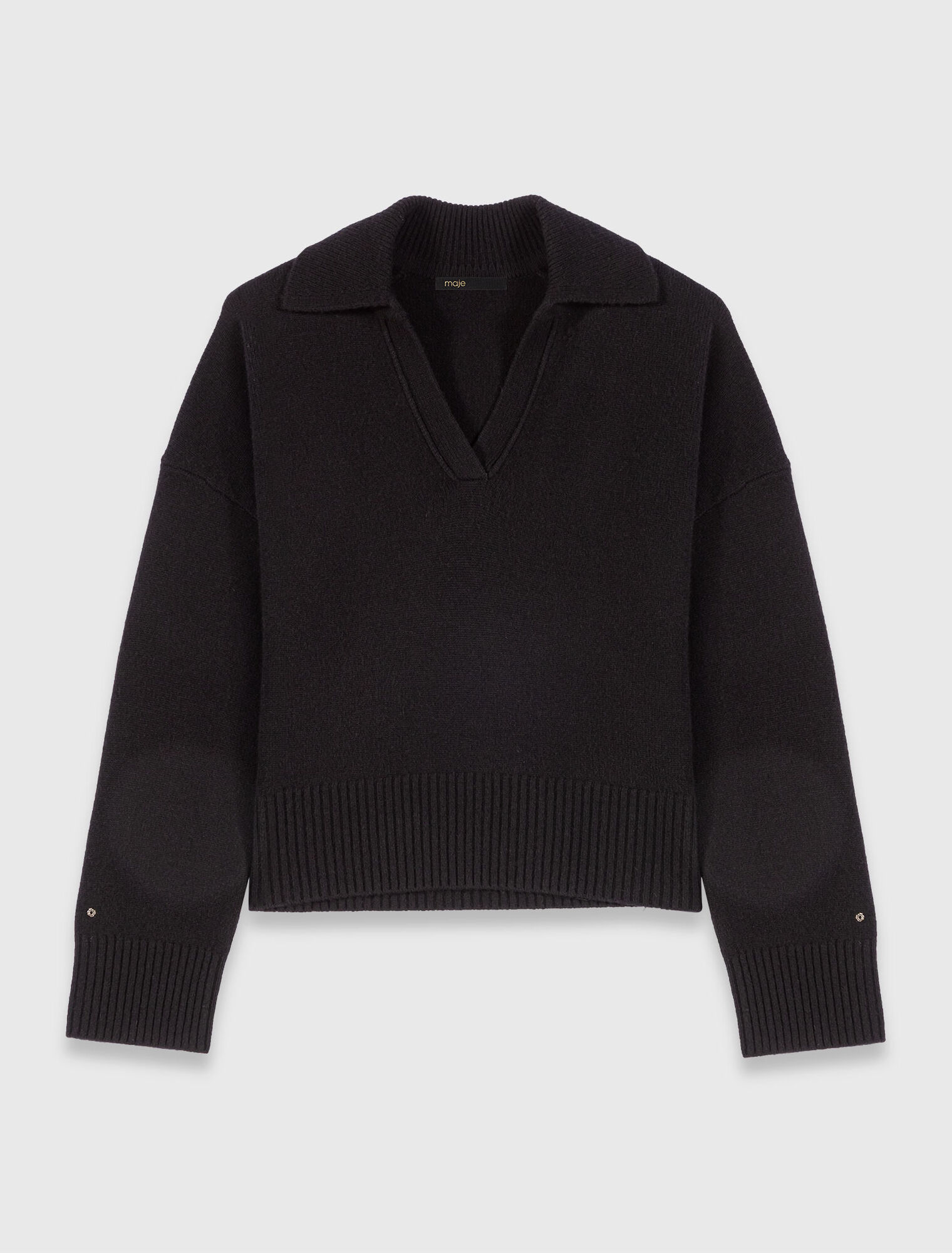 Maglione con collo polo aperto