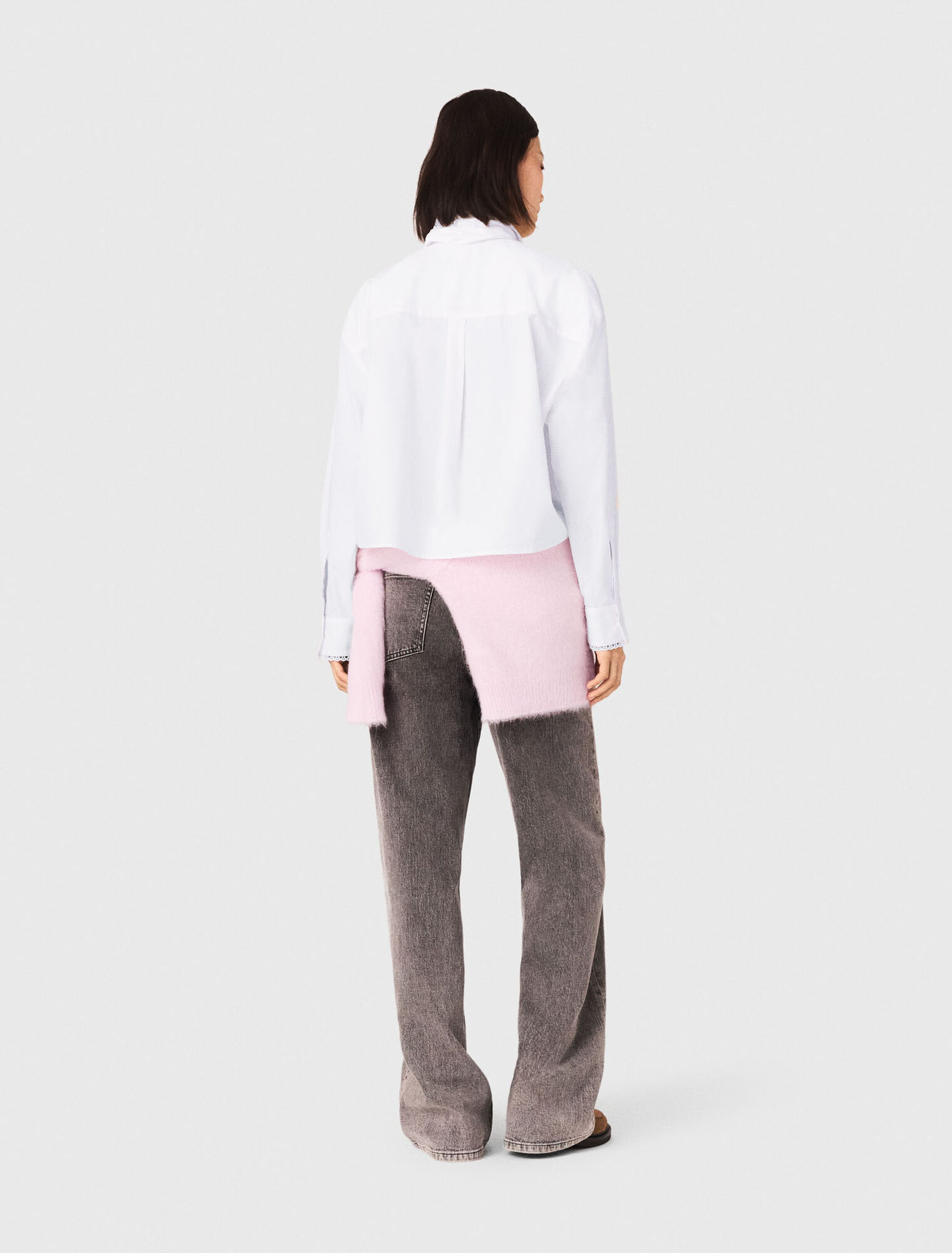 Camicia con colletto in crochet