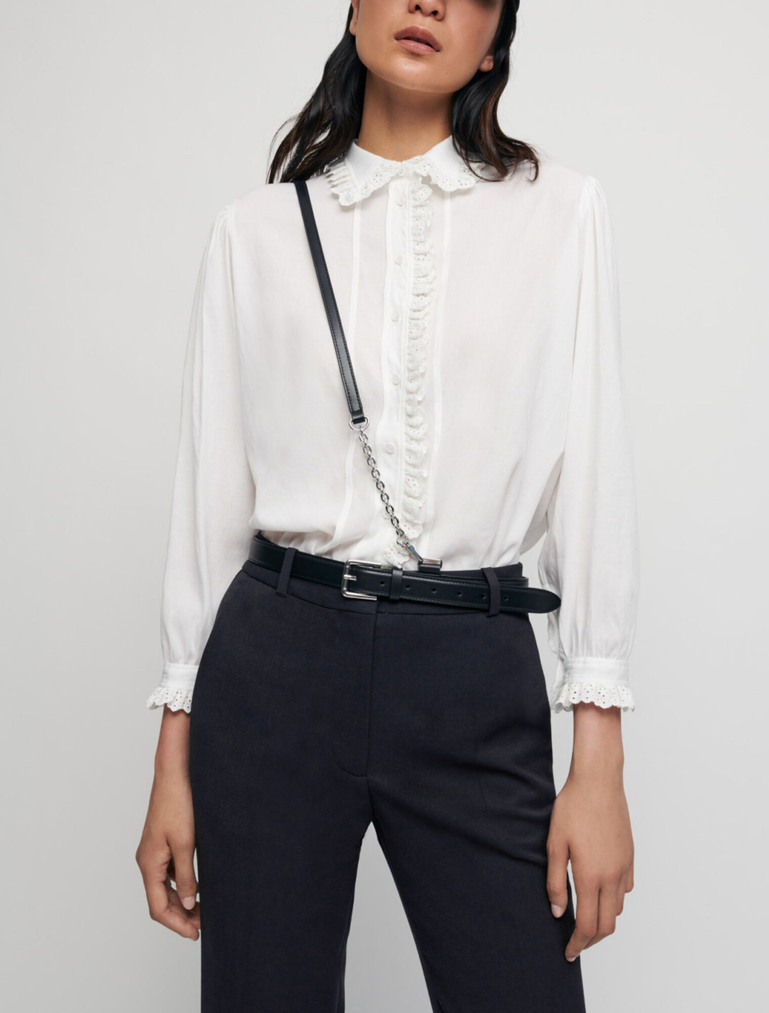 Camicia in voile con colletto Claudine