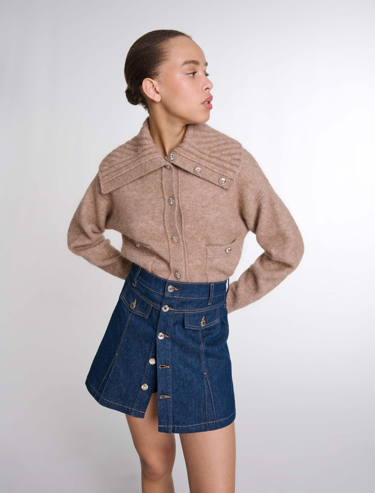 Pantaloncini trompe l'oeil in denim