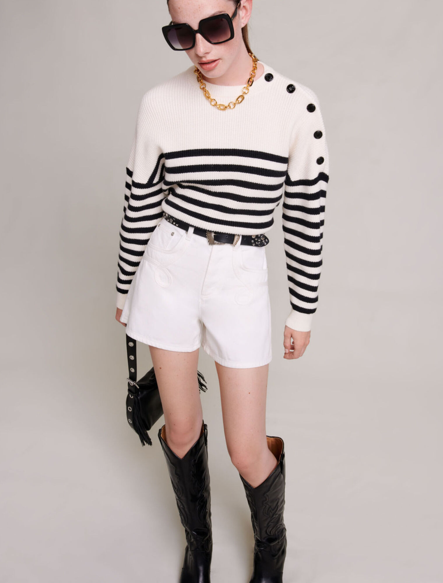 Shorts in jeans ricamato