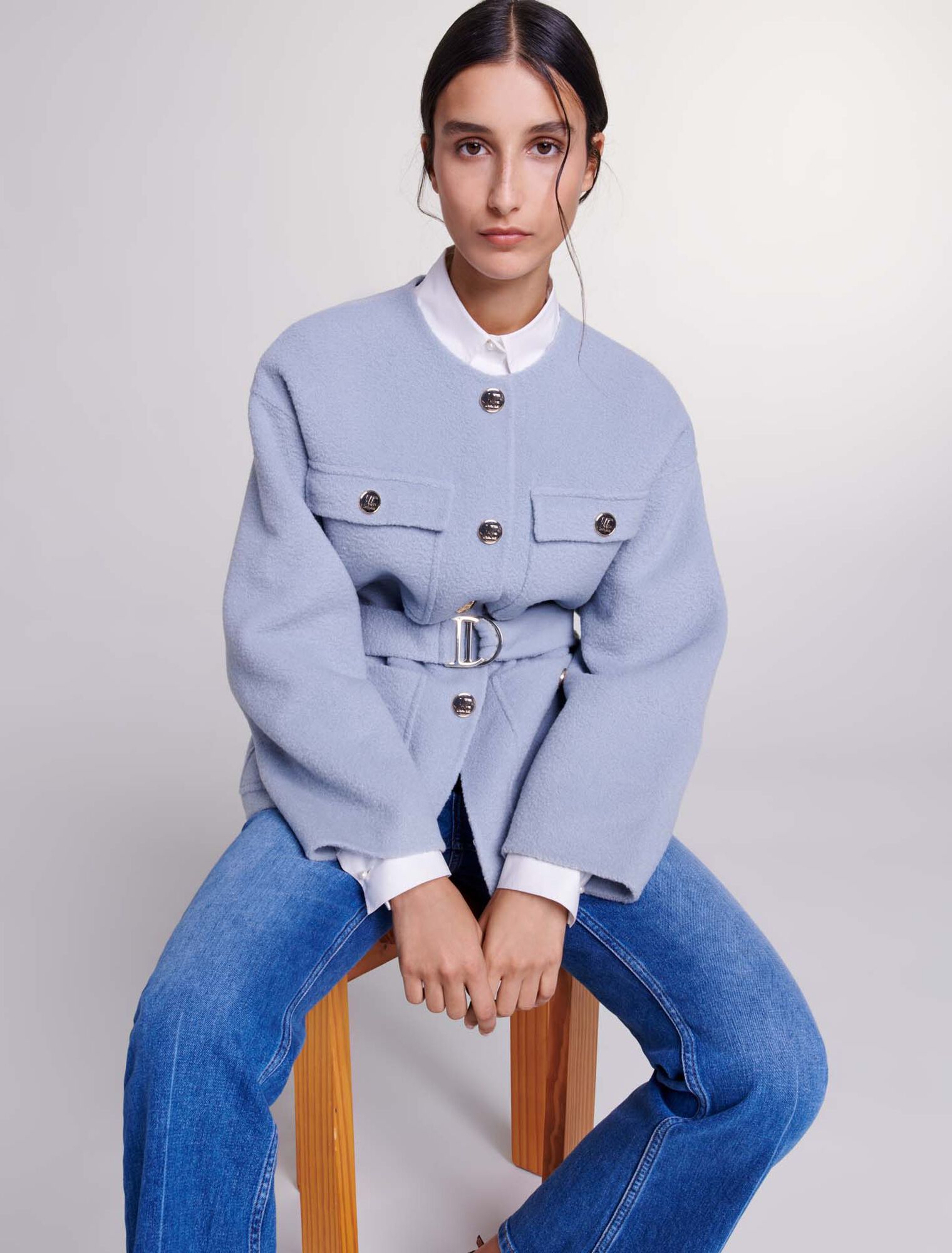 Cappotto corto con cintura