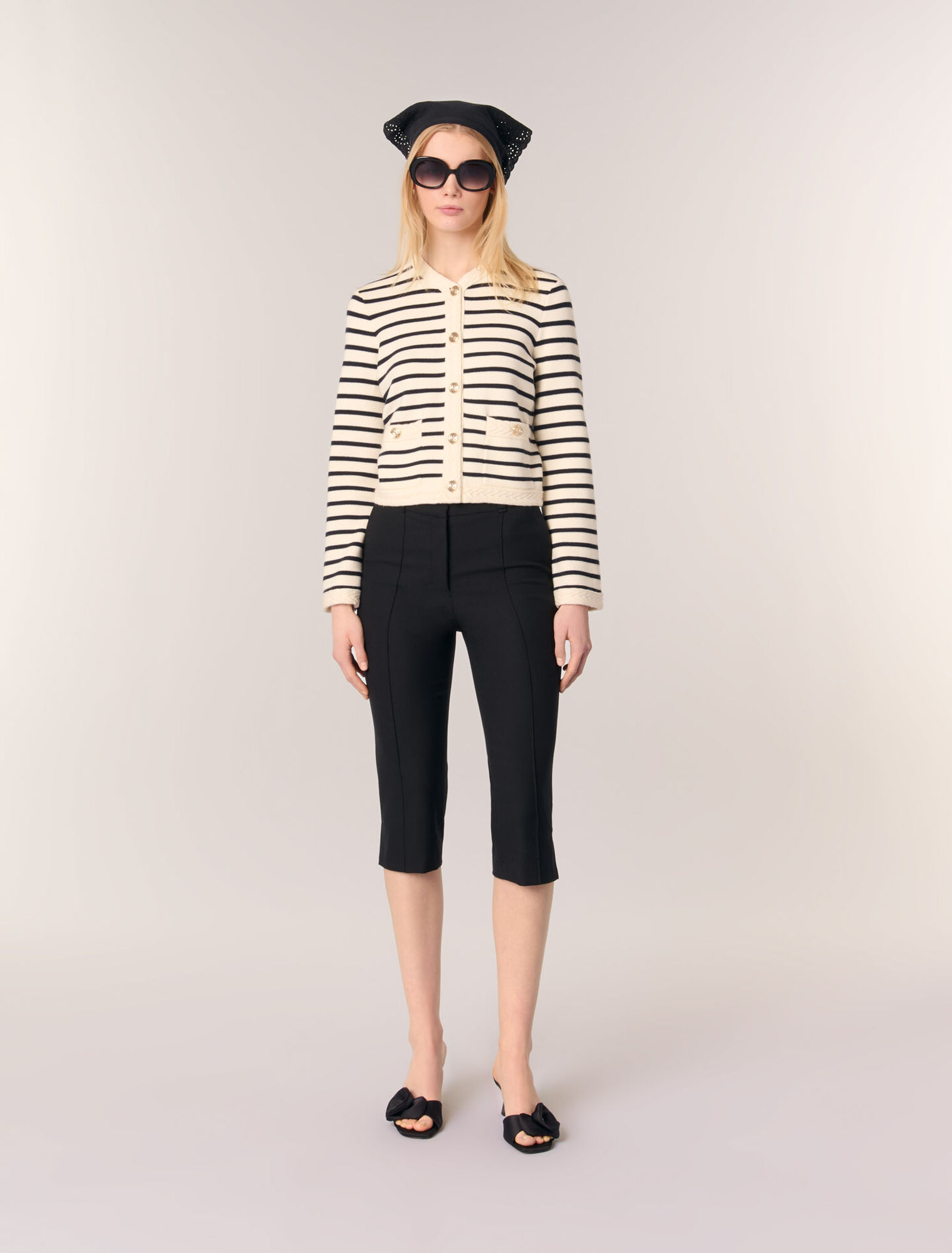 Cardigan in maglia a righe