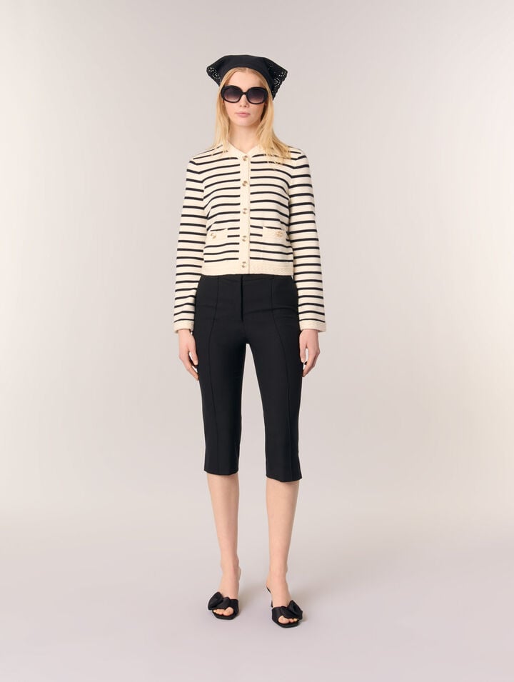 Cardigan in maglia a righe