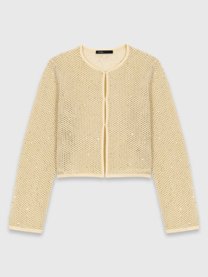 Cardigan in maglia glitterata
