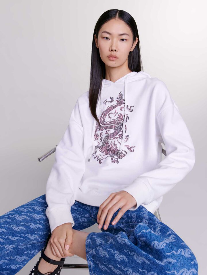 Felpa oversize con strass