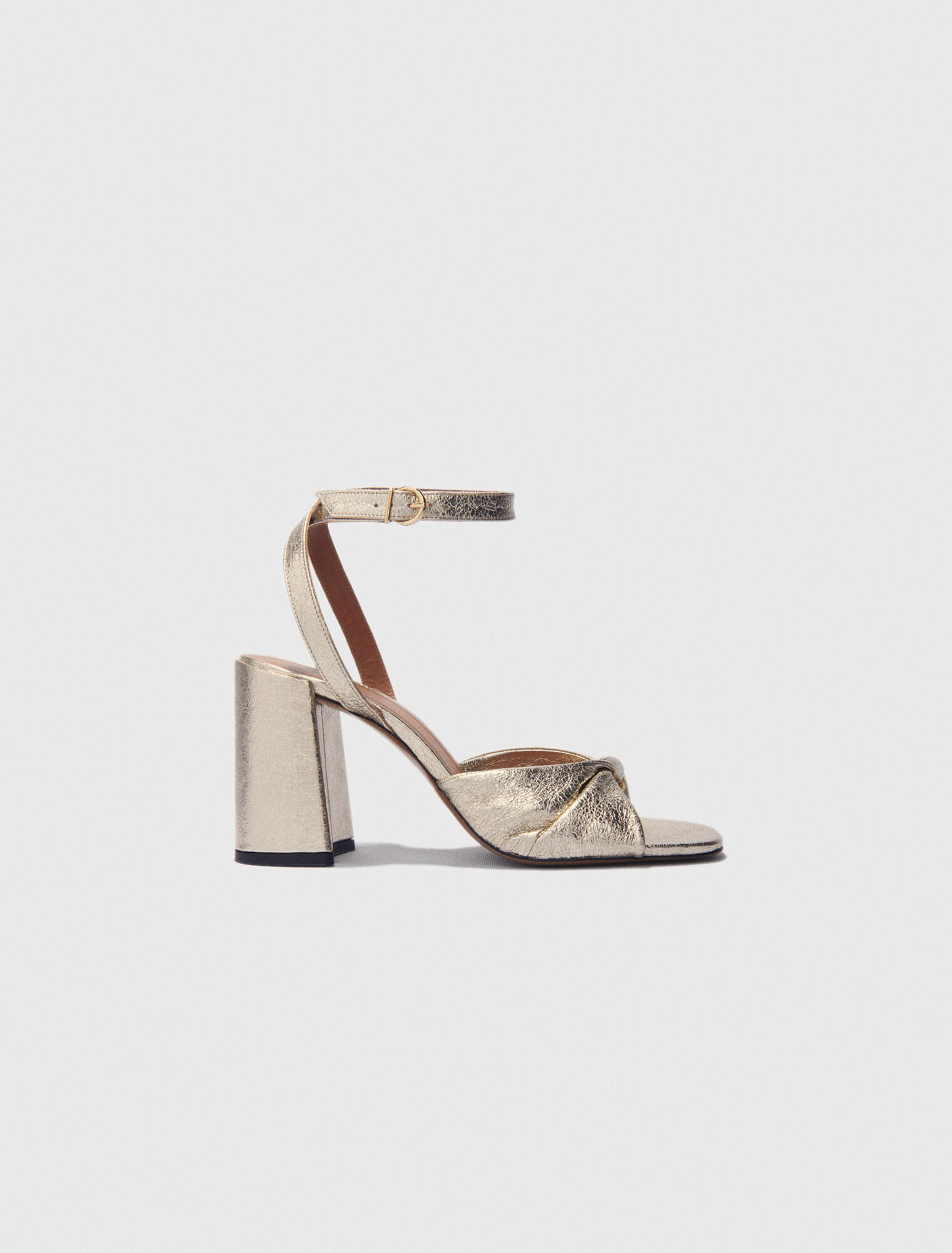 Sandali pelle metallizzata tacco