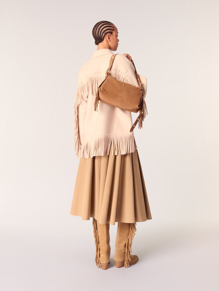 Cappotto double face con frange
