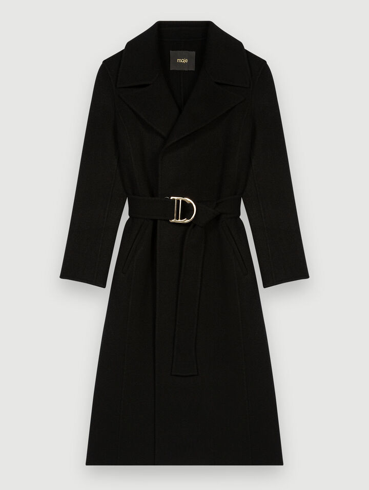 Cappotto double-face con cintura