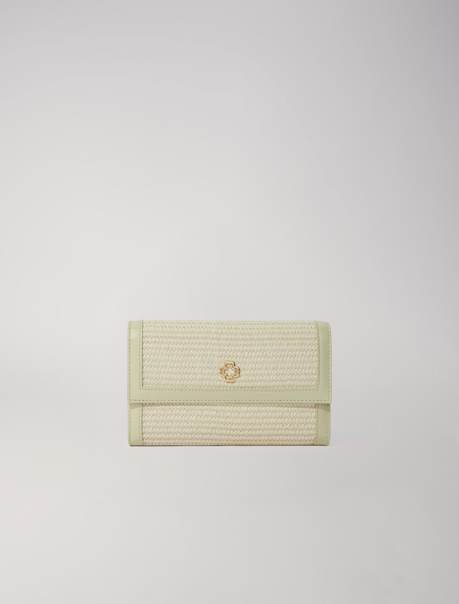 Pochette con catena effetto rafia
