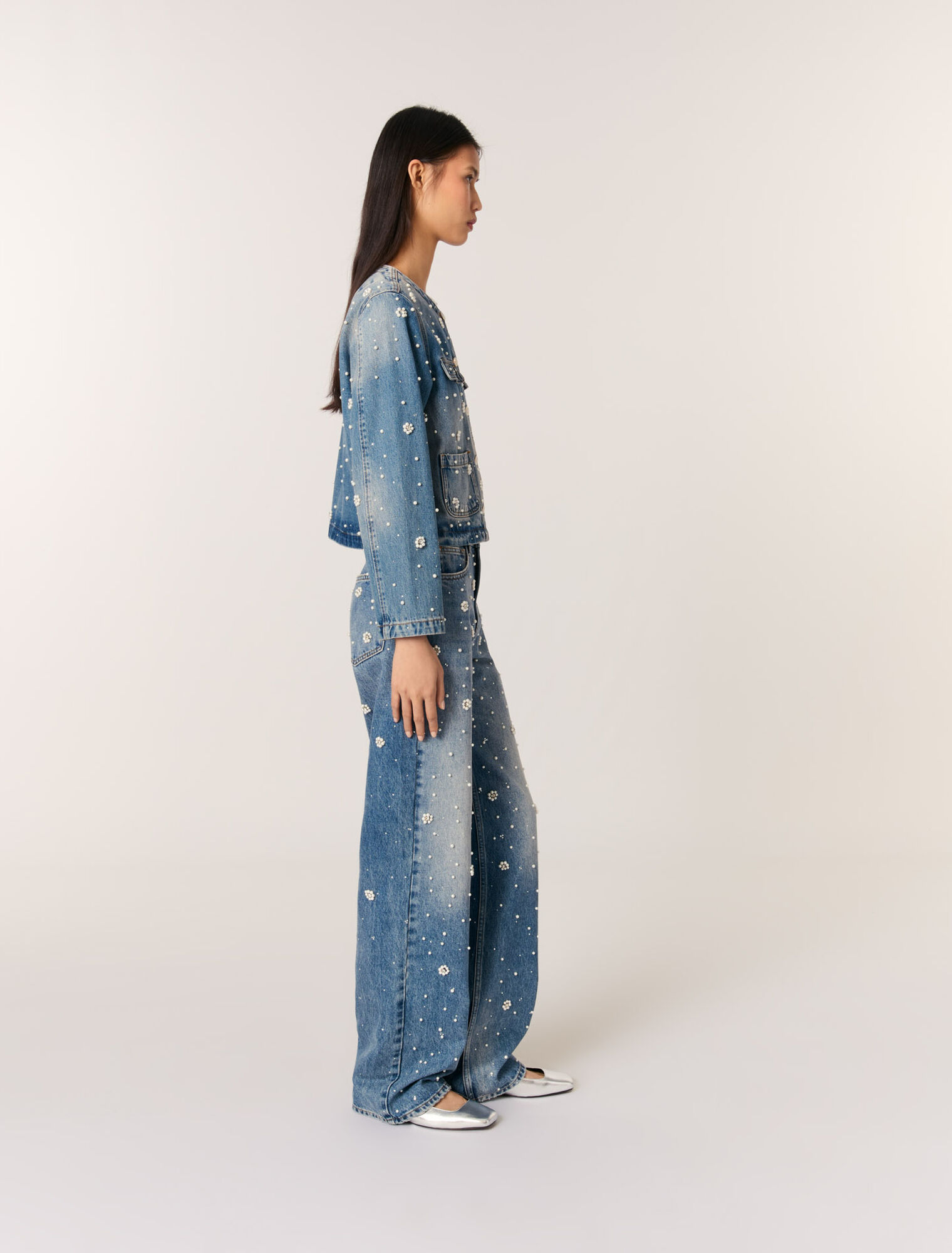 Giacca in denim ricamato