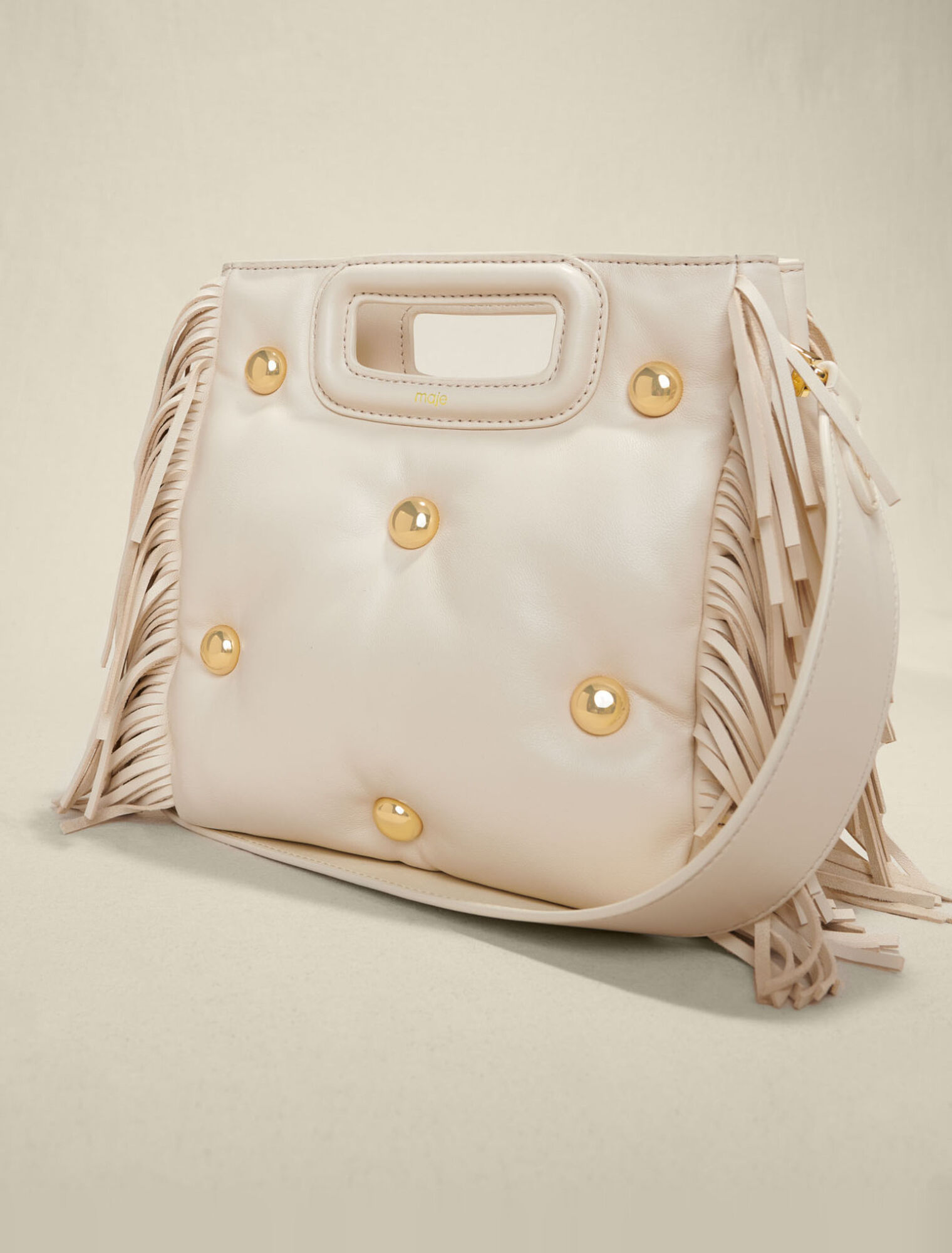 Borsa M in pelle con borchie