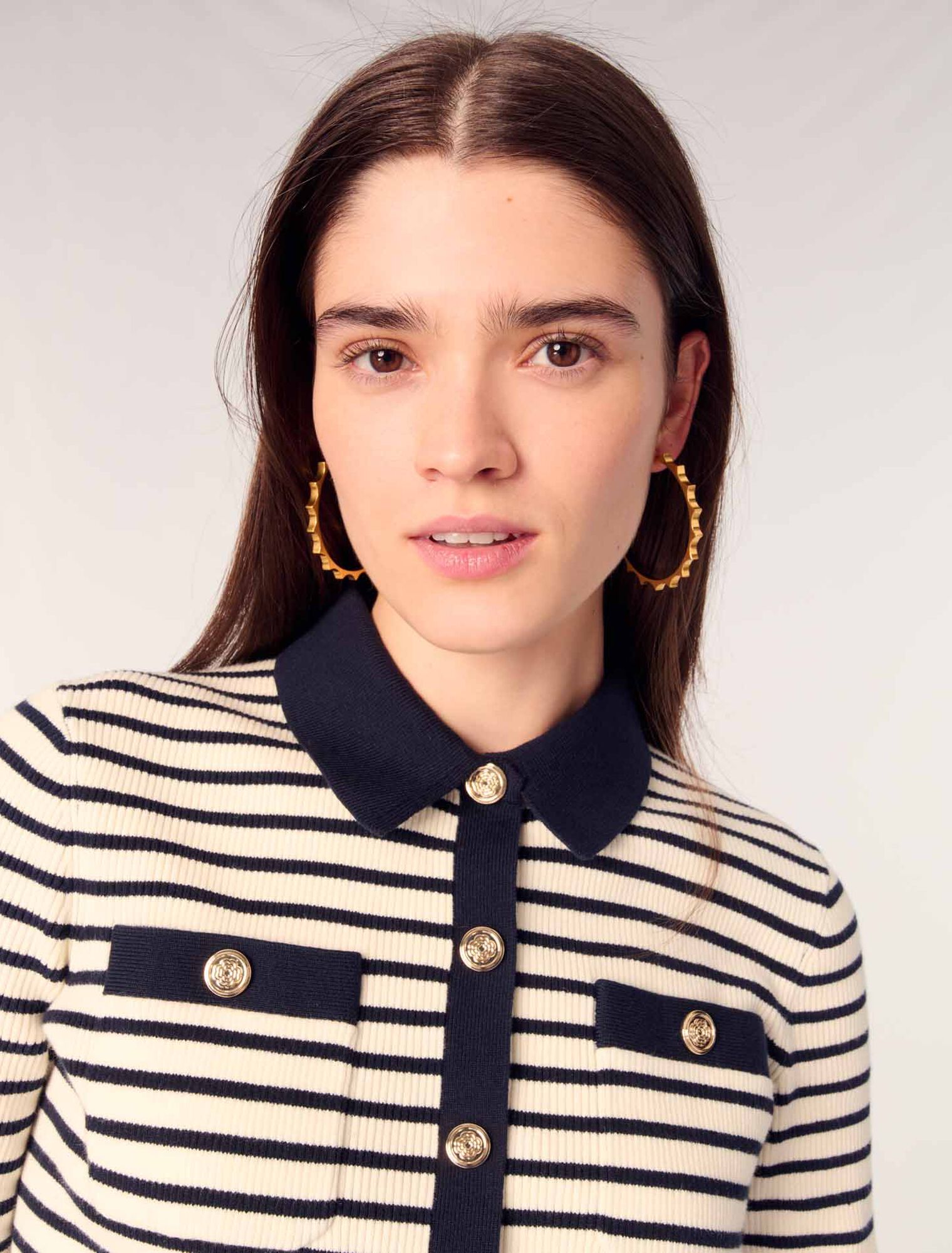 Cardigan corto in maglia a coste